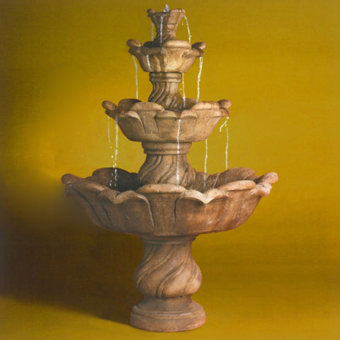 Fiore Stone Cabo 4-Tier Fountain With Colored Background