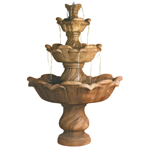 Fiore Stone Cabo 4-Tier Fountain With Plain White Background