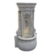 Fiore Stone Champagne Wall Outdoor Fountain - Tall With Plain White Background