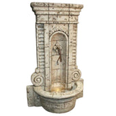 Fiore Stone Champagne Wall Outdoor Fountain With Plain White Background