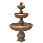 Fiore Stone Classic 3-Tier Cast Stone Outdoor Fountain With Plain White Background