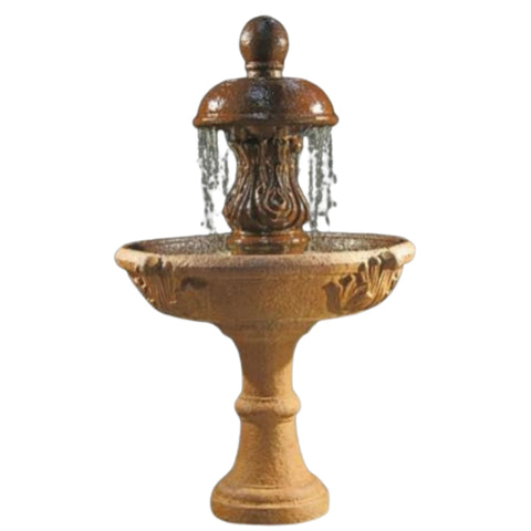 Fiore Stone Cobra Tiered Garden Fountain With Plain White Background