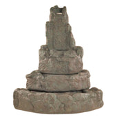Fiore Stone Corner Rock Tiered Outdoor Fountain With Plain White Background