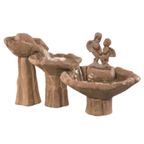 Fiore Stone Courtship Cascade Garden Fountain With Plain White Background