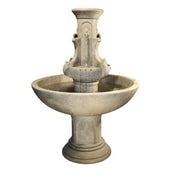 Fiore Stone Courtyard Fleur De Lis Cast Stone Garden Fountain With Plain White Background