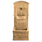 Fiore Stone Di Amico Wall Outdoor Fountain With Plain White Background