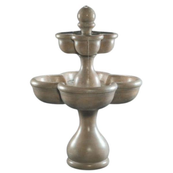 Fiore Stone Dominica Tiered Garden Fountain With Plain White Background