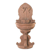 Fiore Stone Dove Wall Outdoor Fountain With Plain White Background