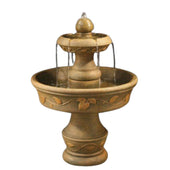 Fiore Stone English Ivy Tiered Garden Water Fountain With Plain White Background