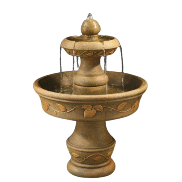 Fiore Stone English Ivy Tiered Garden Water Fountain With Plain White Background