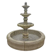 Fiore Stone Espana Fountain with Medium Fiore Pond With White Background