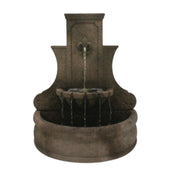 Fiore Stone Fleur De Lis Wall Outdoor Fountain With Plain White Background