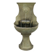 Fiore Stone Floret Cast Stone Wall Outdoor Fountain With Plain White Background