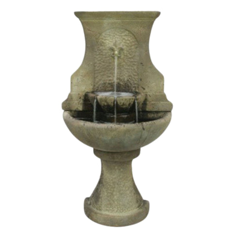 Fiore Stone Floret Cast Stone Wall Outdoor Fountain With Plain White Background