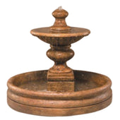 Fiore Stone Formal Outdoor Water Fountain With 46 Inch Basin With Plain White Background