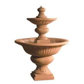 Fiore Stone Formal Two Tier Outdoor Water Fountain - Large With Plain White Background