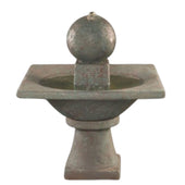 Fiore Stone Garden Sphere Cast Stone Fountain With Plain White Background