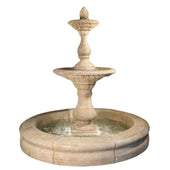 Fiore Stone Gran Vista Outdoor Fountain with Fiore Pond With Plain White Background