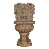 Fiore Stone Green Man Outdoor Wall Fountain With Plain White Background