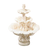 Fiore Stone Italian 3-Tier Outdoor Fountain With Plain White Background