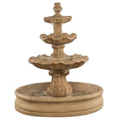 Fiore Stone Italian 3-Tier Outdoor Water Fountain with 55inch With Plain White Background