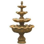 Fiore Stone Italian 4-Tier Outdoor Fountain - Tall With Plain White Background