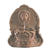 Fiore Stone Lion Cast Stone Wall Outdoor Fountain With Plain White Background