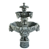 Fiore Stone Lion Tiered Outdoor Fountain - Medium With Plain White Background