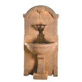 Fiore Stone London Wall Outdoor Fountain With Plain White Background