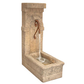 Fiore Stone Lucca Water Well Wall Outdoor Fountain With Plain White Background