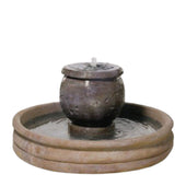 Fiore Stone Mall Planter Cast Stone Garden Fountain - Small With Plain White Background