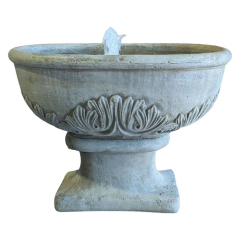Fiore Stone Mandalay Bubbler Fountain With Plain White Background