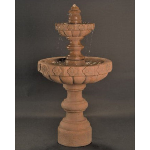 Fiore Stone Margarita Tiered Garden Fountain - Large With Dark Background
