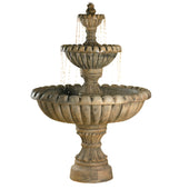 Fiore Stone Marsala 3-Tier Fountain With Plain White Background