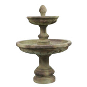 Fiore Stone Mediterranean 2-Tier Outdoor Water Fountain With Plain White Background
