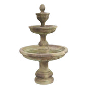 Fiore Stone Mediterranean Tiered Outdoor Water Fountain With Plain White Background