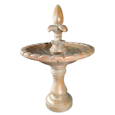 Fiore Stone Monaco Fleur De Lis Fountain With Plain White Background