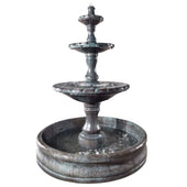 Fiore Stone Monaco Three Tier Fountain with 55inch Basin With Plain White Background