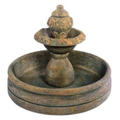 Fiore Stone Oak Outdoor Water Fountain with 46 inch Basin With Plain White Background
