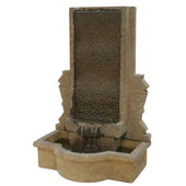 Fiore Stone Oceania Cast Stone Wall Outdoor Fountain With Plain White Background