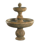 Fiore Stone Old Classic Tiered Garden Water Fountain With Plain White Background