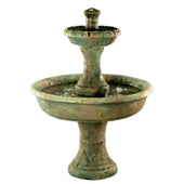Fiore Stone Old Shasta Tiered Garden Fountain With Plain White Background