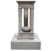 Fiore Stone Old World Center Rain Outdoor Water Fountain, Tall with Bowl With Plain White Background
