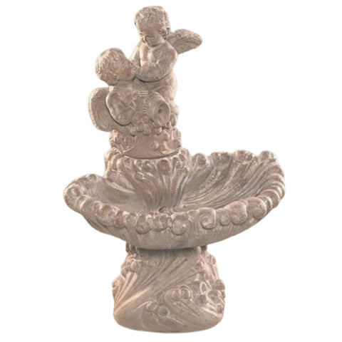 Fiore Stone Pouring Angels Cast Stone Garden Fountain With Plain White Background