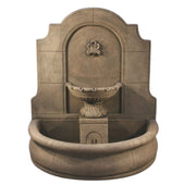 Fiore Stone Provincial Cast Stone Wall Outdoor Fountain With Plain Basin With Plain White Background