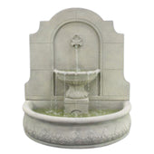 Fiore Stone Provincial Cast Stone Wall Outdoor Fountain With Plain White Background