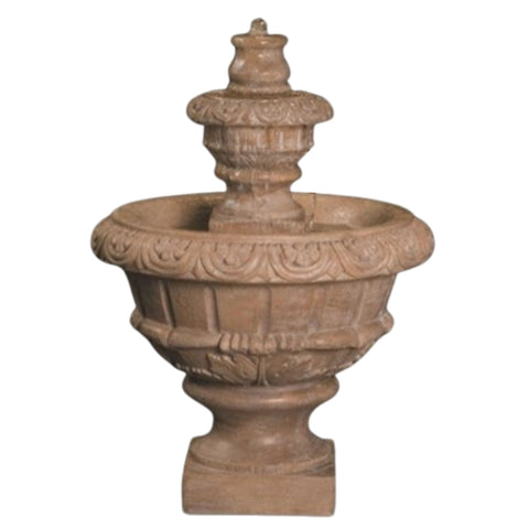 Fiore Stone Roma Cast Stone Outdoor Fountain - Small With Plain White Background