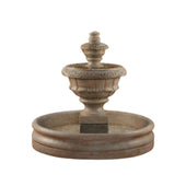Fiore Stone Roma Tiered Outdoor Fountain With 46 Inch Basin - Small With Plain White Background