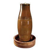 Fiore Stone San Vicente Urn Cast Stone Garden Fountain With Plain White Background