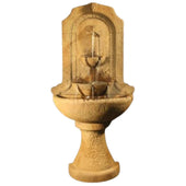 Fiore Stone Santa Cruz Wall Fountain With Plain White Background
